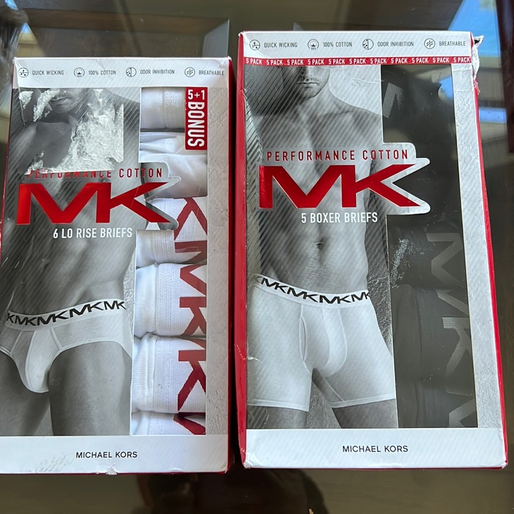 Bundle (2) Of Michael Kors Low Rise Brief And Boxer Briefs.